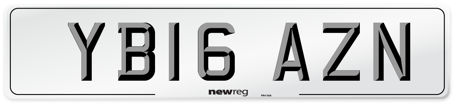 YB16 AZN Number Plate from New Reg